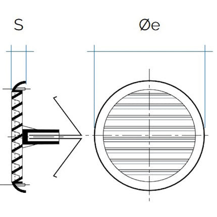 LA VENTILAZIONE GRIGLIA IN ABS TONDA CON MOLLE COLORE BIANCO