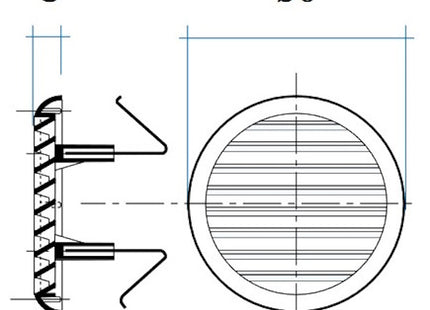 LA VENTILAZIONE GRIGLIA IN ABS TONDA CON MOLLE COLORE BIANCO