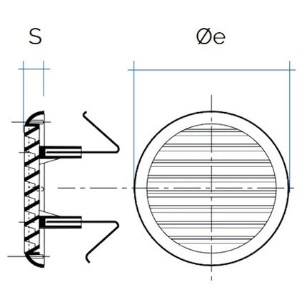 LA VENTILAZIONE GRIGLIA IN ABS TONDA CON MOLLE COLORE BIANCO