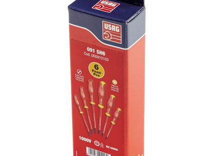 USAG  091 SH6 SERIE DI 6 GIRAVITI ISOLATI 1000V A TAGLIO E A CROCE