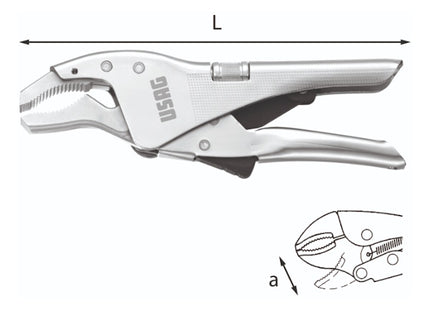 USAG  134A PINZA REGOLABILE AUTOBLOCCANTE GANASCE CONCAVE MM250