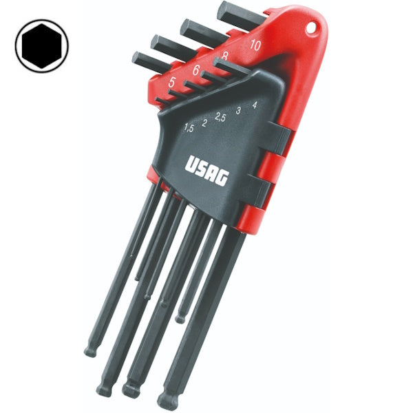 USAG  280 LTS/S9 9 CHIAVI MASCHIO ESAGONALI PIEGATE SFERICHE SERIE