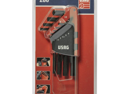 USAG  280 N/S9 9 CHIAVI MASCHIO ESAGONALI PIEGATE SERIE
