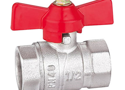 GT COMIS ART 308 VALVOLA A SFERA IN OTTONE NICHELATO CON FARFALLA F/F