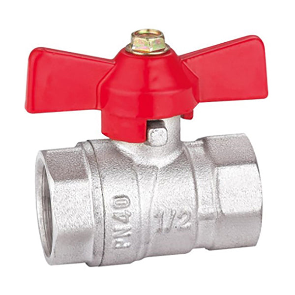 GT COMIS ART 308 VALVOLA A SFERA IN OTTONE NICHELATO CON FARFALLA F/F