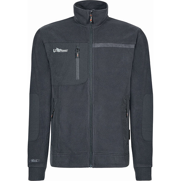 U-POWER FELPA IN PILE CON ZIP VENUS COLORE ASPHALT GREY
