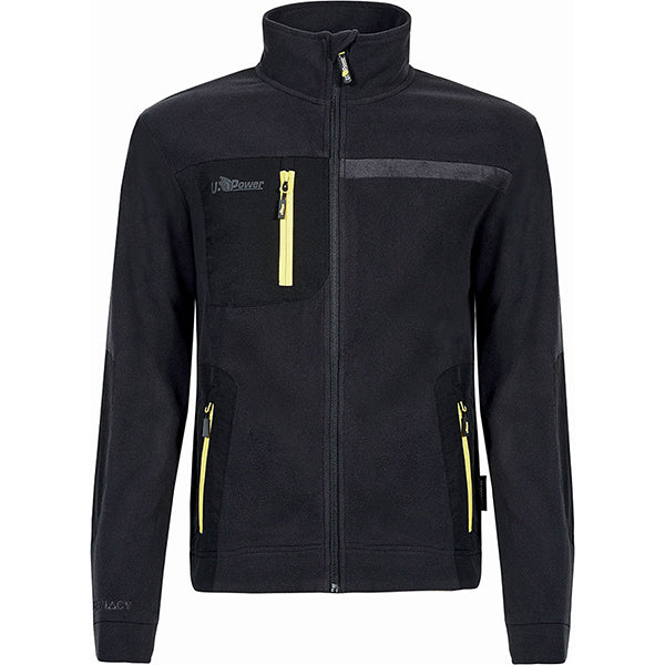 U-POWER FELPA IN PILE CON ZIP VENUS COLORE BLACK CARBON