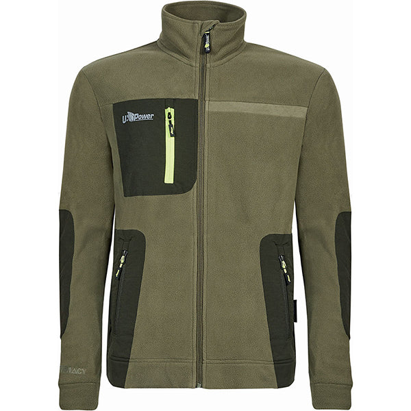 U-POWER FELPA IN PILE CON ZIP VENUS COLORE BURNT OLIVE
