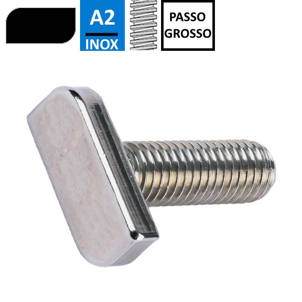 VITE TESTA A MARTELLO IN ACCIAIO INOX A2 TIPO 28/15