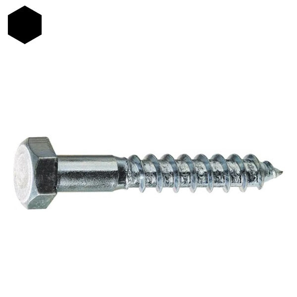 VITE TIRAFONDO PER LEGNO TE ZINCATA BIANCA UNI 704 DIN 571