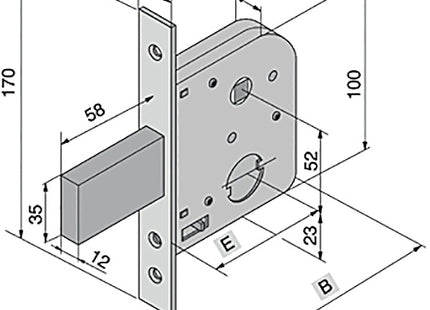 WELKA SERRATURA IMPENNATA PER CANCELLI ENTRATA MM50 AMBIDESTRA