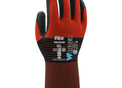 WONDER GRIP GUANTI MOD. WG-500R FLEX COLORE ROSSO/NERO