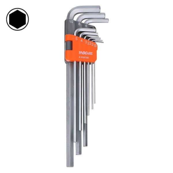 ABC TOOLS SMART SERIE  9 CHIAVI MASCHIO ESAGONALI LUNGHE DA MM1,5 A MM10