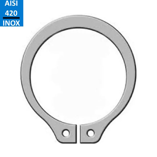 ANELLO DI ARRESTO PER ALBERI (SEEGER E) INOX AISI 420 DIN 471