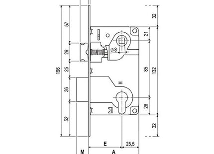 AGB SERRATURA FORO YALE CENTRO ENTRATA 50 ART.01024