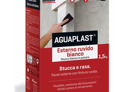 AGUAPLAST SR5 STUCCO IN  POLVERE PER ESTERNO RUVIDO BIANCO KG 1,5
