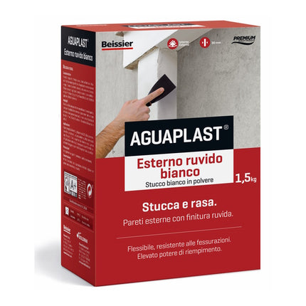 AGUAPLAST SR5 STUCCO IN  POLVERE PER ESTERNO RUVIDO BIANCO KG 1,5