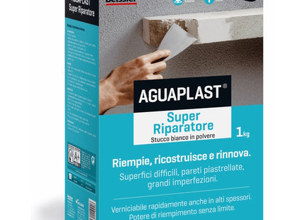 AGUAPLAST SUPER RIPARATORE STUCCO IN POLVERE BIANCO KG 1