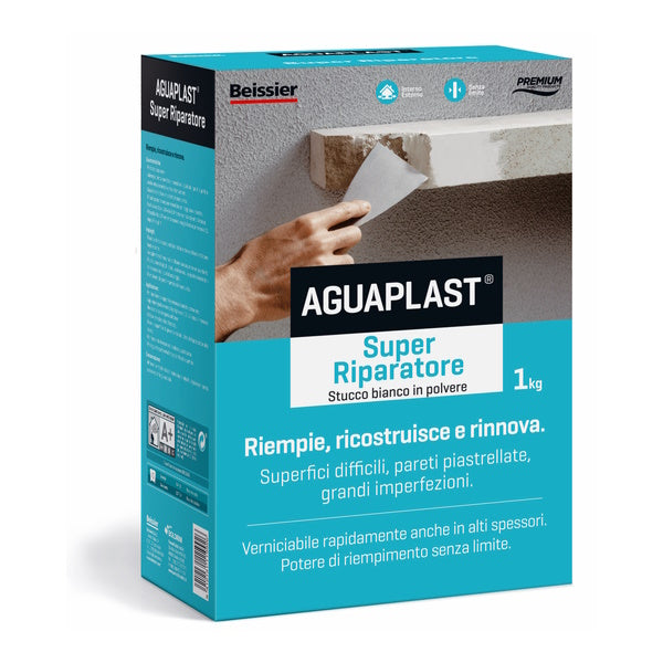 AGUAPLAST SUPER RIPARATORE STUCCO IN POLVERE BIANCO KG 1