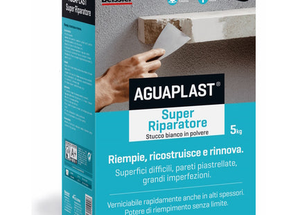 AGUAPLAST SUPER RIPARATORE STUCCO IN POLVERE BIANCO KG 5