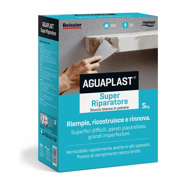 AGUAPLAST SUPER RIPARATORE STUCCO IN POLVERE BIANCO KG 5