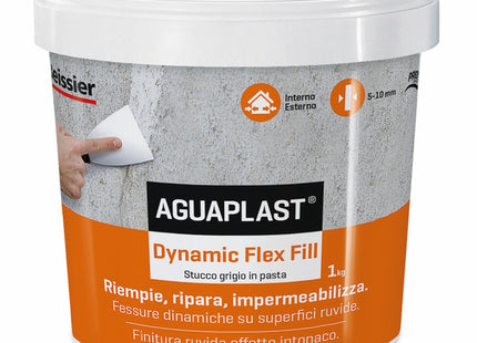 AGUAPLAST DYNAMIC FLEX FILL STUCCO IN PASTA GRIGIO CHIARO KG 1