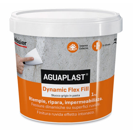 AGUAPLAST DYNAMIC FLEX FILL STUCCO IN PASTA GRIGIO CHIARO KG 1