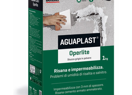 AGUAPLAST OPERLITE STUCCO IN POLVERE GRIGIO KG 1