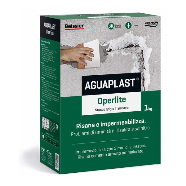 AGUAPLAST OPERLITE STUCCO IN POLVERE GRIGIO KG 1