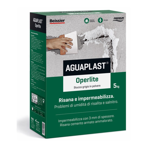 AGUAPLAST OPERLITE STUCCO IN POLVERE GRIGIO KG 5