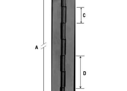 ALDEGHI ART.1200AL-PZ CERNIERA A METRAGGIO GREZZA MM50X1980