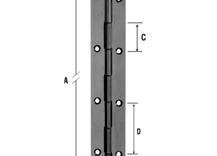 ALDEGHI ART.1204AL-PO CERNIERA A METRAGGIO CON FORI GREZZA