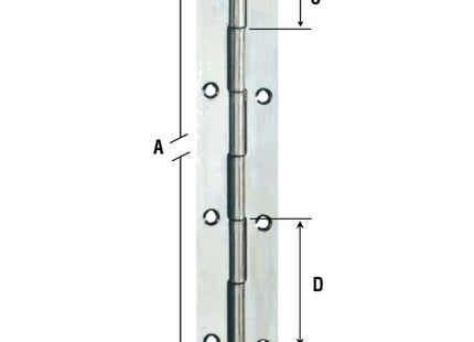 ALDEGHI ART.1208IN-PI CERNIERA A METRAGGIO CON FORI INOX