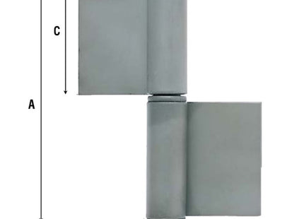 ALDEGHI ART.1222AL CERNIERA SINISTRA A 2 ALI GREZZA CON RONDELLA MM 62
