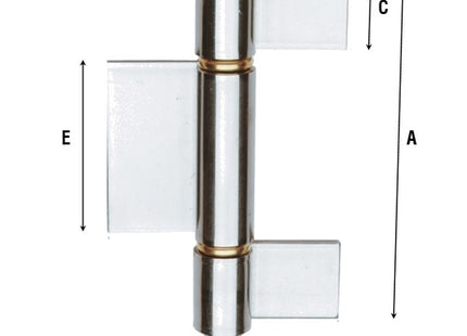 ALDEGHI ART.1235IN CERNIERA A SALDARE PER CANCELLI INOX 3 ALI MM150