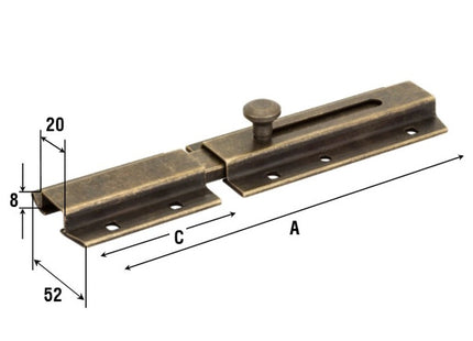 ALDEGHI ART. 261 CATENACCIO TRASVERSALE RICOPERTO PESANTE BRONZATO MM195