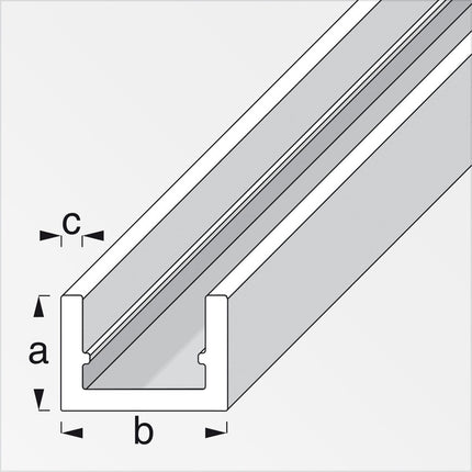 ALFER PROFILO A U ALLUMINIO ANODIZZATO ARGENTO MT.1