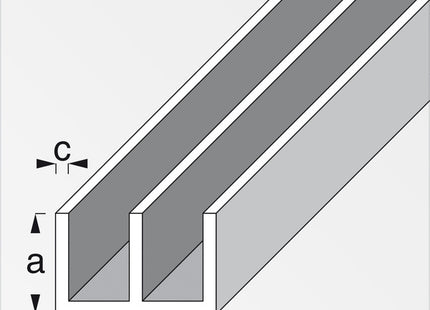 ALFER PROFILO GUIDA ALLUMINIO ANODIZZATO ARGENTO MT.1
