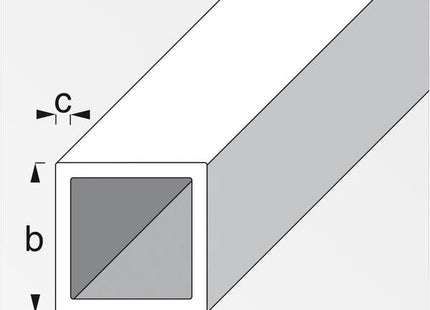 ALFER TUBO QUADRATO ALLUMINIO ANODIZZATO EFFETTO INOX MT 1