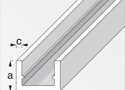 ALFER PROFILO A U ALLUMINIO ANODIZZATO ARGENTO MT.2