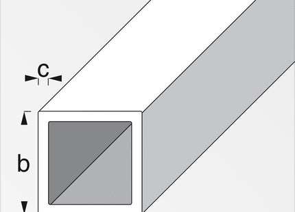 ALFER TUBO QUADRATO ALLUMINIO ANODIZZATO ARGENTO MM15X15x1 MT2