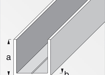 ALFER PROFILO QUADRATO A U PVC BIANCO MT2,5