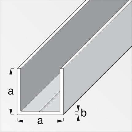 ALFER PROFILO QUADRATO A U PVC BIANCO MT2,5