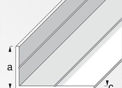 ALFER ANGOLARE LATI DISUGUALI SCANALATI PVC BIANCO MT.2,5