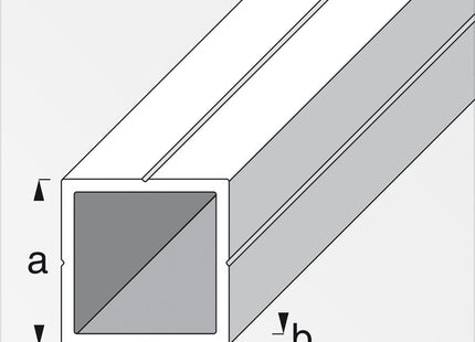 ALFER TUBO QUADRATO ALLUMINIO ANODIZZATO ARGENTO MM23,5X1,5 MT1