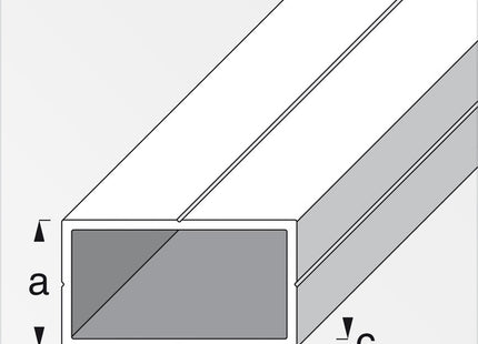ALFER TUBO RETTANGOLARE ALLUMINIO NATURALE MT.1