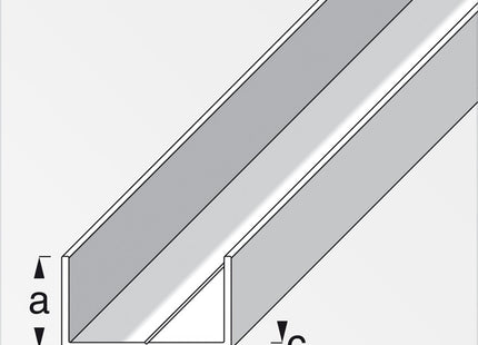 ALFER PROFILO RETTANGOLARE A U ALLUMINIO NATURALE MT.1
