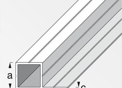 ALFER TUBO QUADRATO 1 LATO ALLUMINIO NATURALE MM23,5X45,5X1,5 MT1