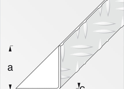 ALFER ANGOLARE LATI UGUALI STRIATI ALLUMINIO NATURALE MT.1