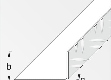 ALFER ANGOLARE LATI DISUGUALI STRIATO ALLUMINIO NATURALE MT.1